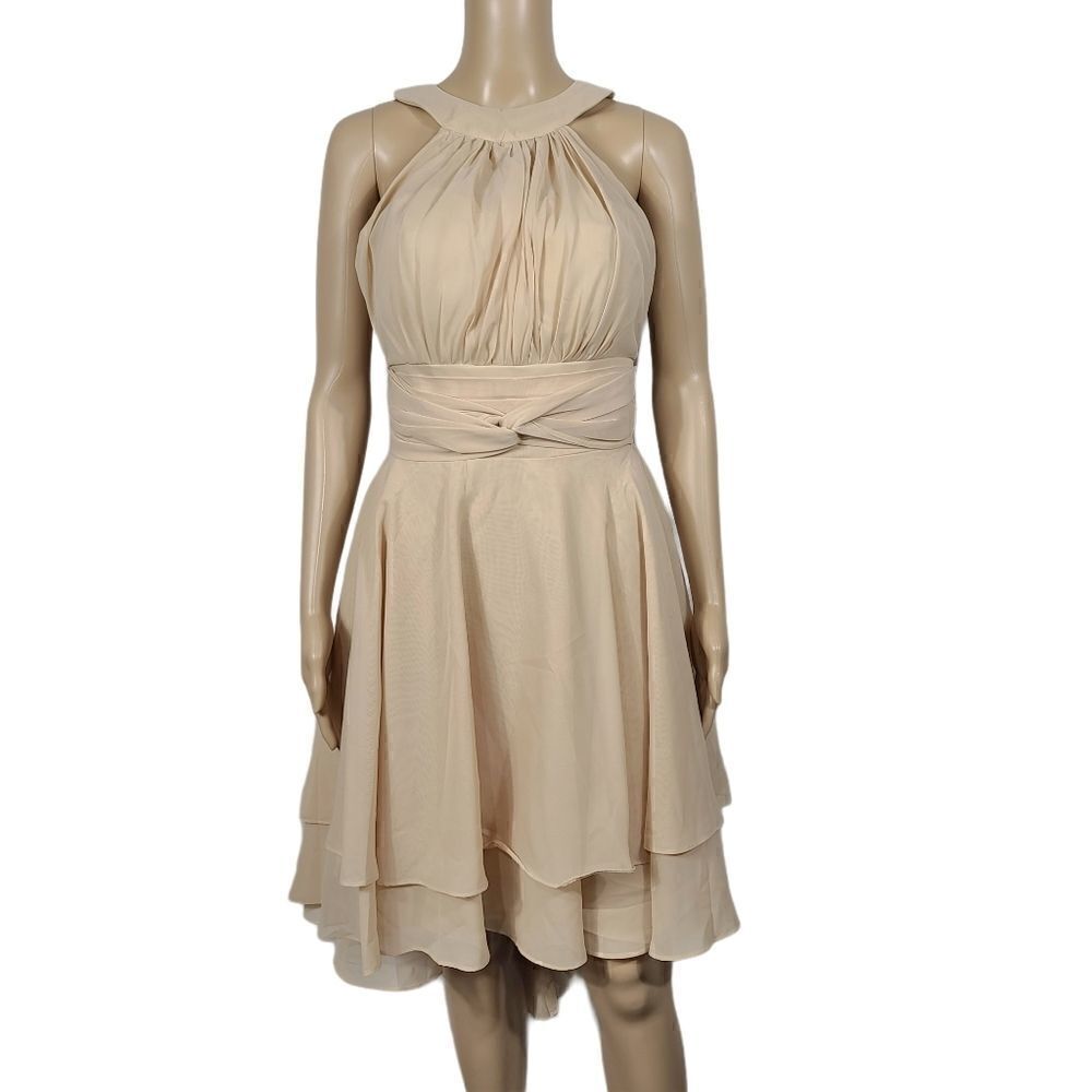 Cream Chiffon Wedding Dress size small